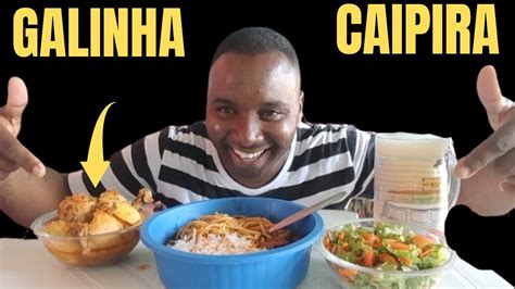 Mukbang Brasil Galinha Caipira Macarr O Arroz Feij O Salada E Suco De