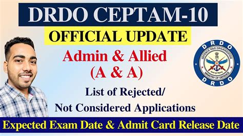 Drdo Ceptam Offcial Update Form Rejected List Drdo Admin And