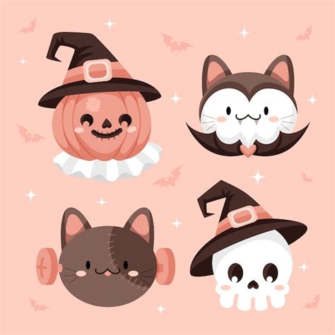 Free Vector | Flat halloween mask elements collection