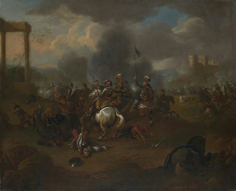 Battle Scene From The Wars Of The Ottoman Empire In Europe Painting By