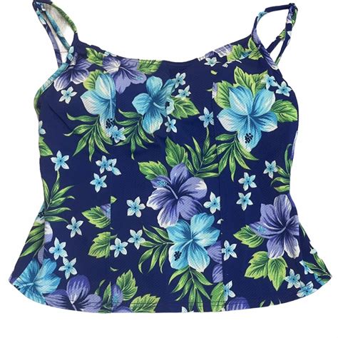 St Johns Bay Floral Tankini Built In Lined Bra Gem