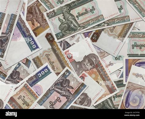 Top view of Myanmar kyat banknotes Stock Photo - Alamy