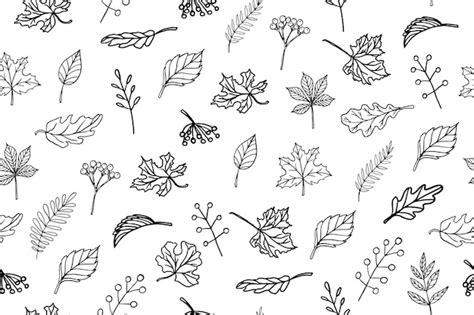 Premium Vector Seamless Pattern Of Autumn Leaves Falling Leaves Maple