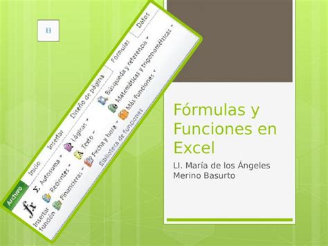 Pptx F Rmulas Y Funciones En Excel Dokumen Tips