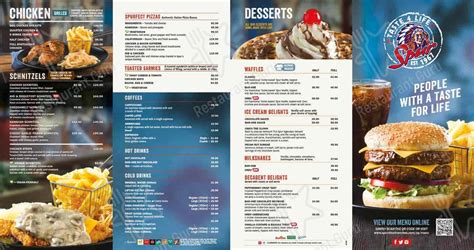 Menu Au Phoenix Spur Steak Ranch Restaurant Pretoria