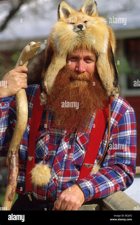 Bearded Trapper Man In Fur Hi Res Stock Photography And Images Alamy