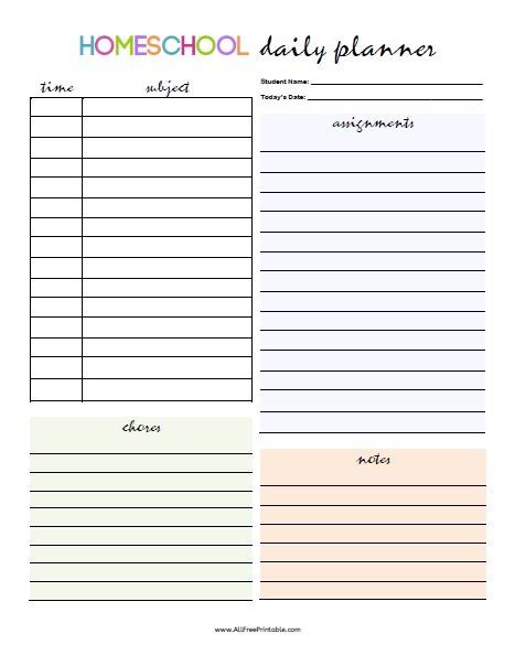 Homeschool Daily Schedule Template Database