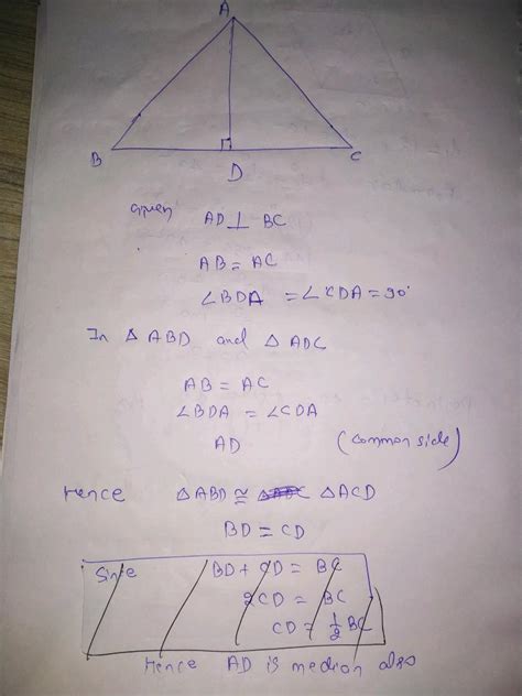 Ad Is An Altitude Of An Isosceles Triangle Abc In Which Ab Ac Show