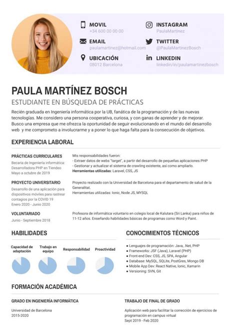 Las Mejores Plantillas De Cv Para Estudiantes