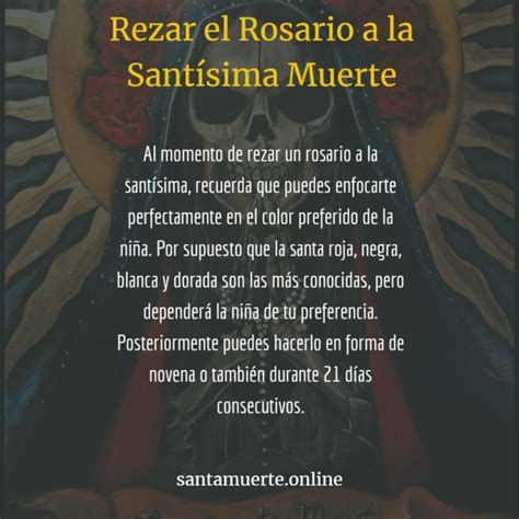 Rosario A La Sant Sima Muerte Orarlo Diario Te Purificar