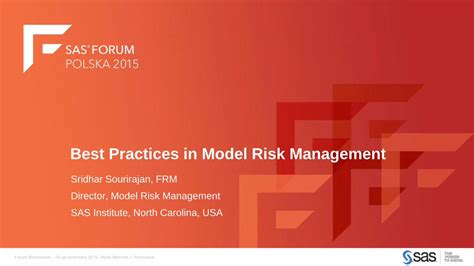 PDF Best Practices In Model Risk Management SAS Best Practices In