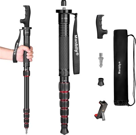 Manbily Monopods For Cameras With Handle Camera Monopod Walking Stick 61inches Portable Compact