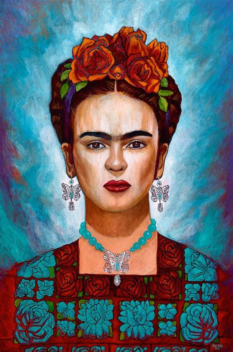 Frida Y Sus Mariposas Giclee On Canvas Mounted On Wooden Block