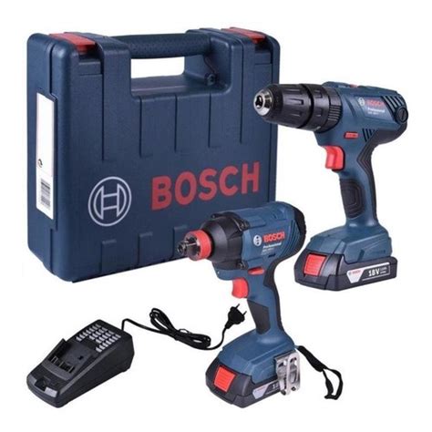 Kit Parafusadeira E Furadeira Bosch Gsb Li Chave De Impacto Gdx