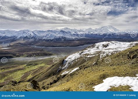 Alaska Mt Mckinley From Denali Stock Photo Image Of Landscape