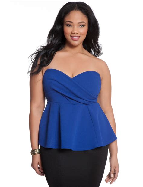 Strapless Peplum Top Womens Plus Size Tops Plus Size Dressy Tops Plus Size Evening Gown