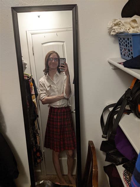 Plaid Skirts Are Nice And Im Wearing A Pin That Affirms My New Name Rcrossdressing