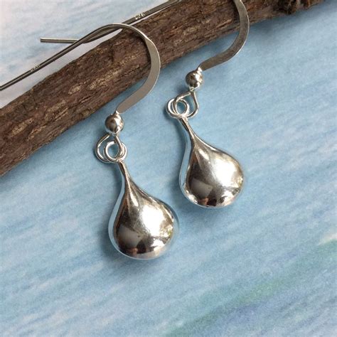 Sterling Silver Tear Drop Earrings Solid Silver