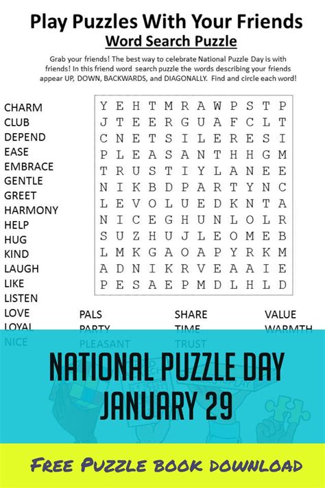 national puzzle day - Puzzles to Play | Kids word search, Free printable puzzles, Kids pages