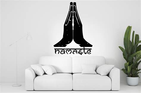 Namaste Wall Decal Meditating Yoga Wall Decal Namaskar Vinyl Etsy