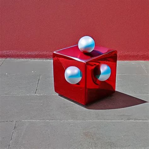 Chrome Spheres On A Red Cube By Jordan Cronenweth Stable Diffusion