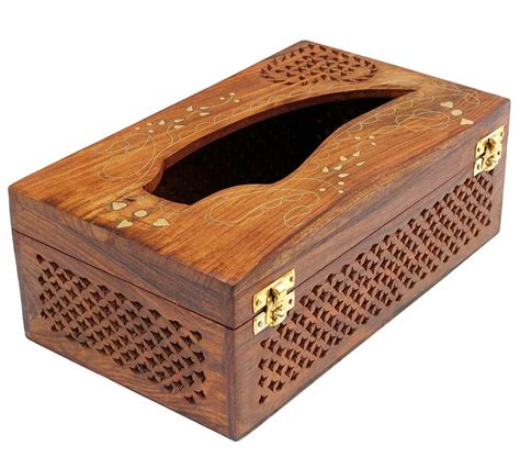 Jk Handicrafts Wooden Tissue Box Holder Rectangular Tissue Holder