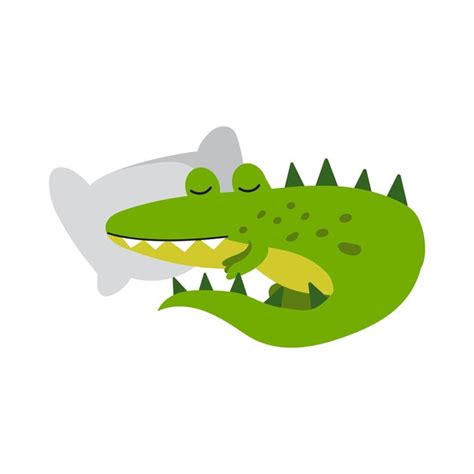 Personagem De Crocodilo Bonito Dos Desenhos Animados Dormindo Em Um