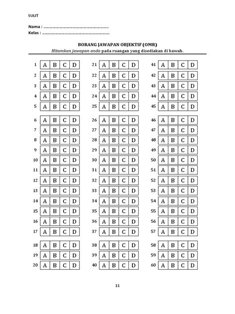 Contoh Kertas Jawapan Objektif 50 Soalan Colten Has Reynolds Riset