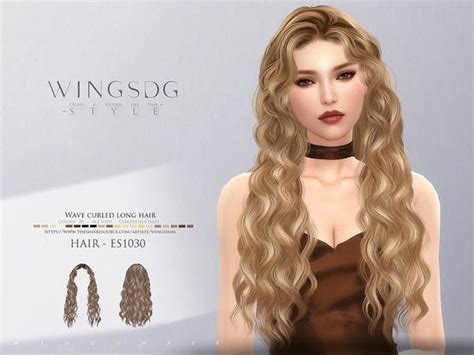 Wingssims Wings Es Wave Curled Long Hair Sims Curly Hair Sims