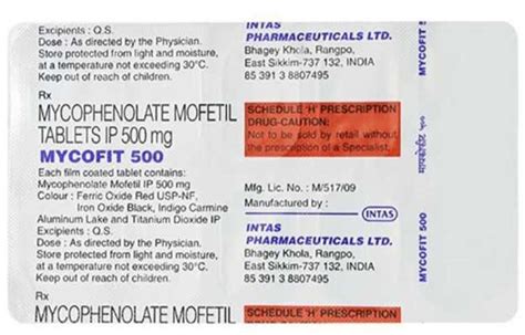 Mycofit Mycophenolate Mofetil Tablets Ip Mg At Rs Strip In Pune