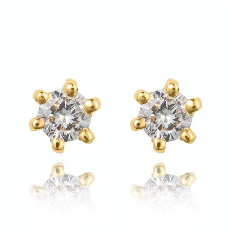 Diamond Solitaire Stud Earrings 010ct Pravins