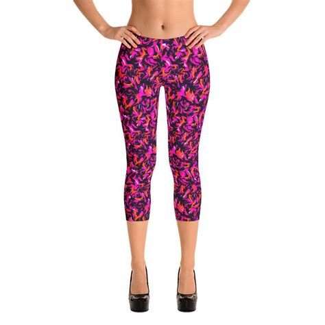 Capri Leggings Wild Thing Hot Pink Capri Leggings Leggings Tee Fit Women