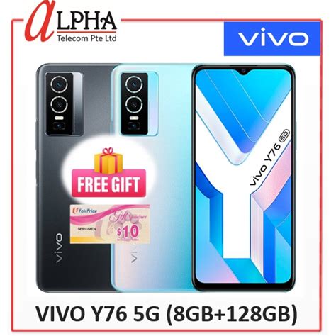 Vivo Y76 5G 8GB 4GB Extended Ram NTUC Voucher Free Gift 2 Years