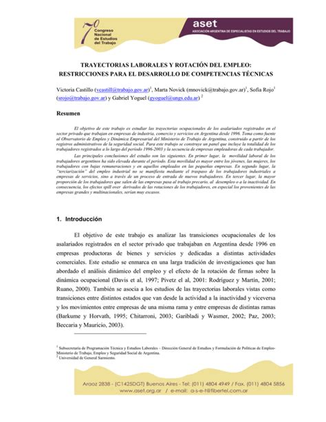 TRAYECTORIAS LABORALES Y ROTACIÓN DEL EMPLEO