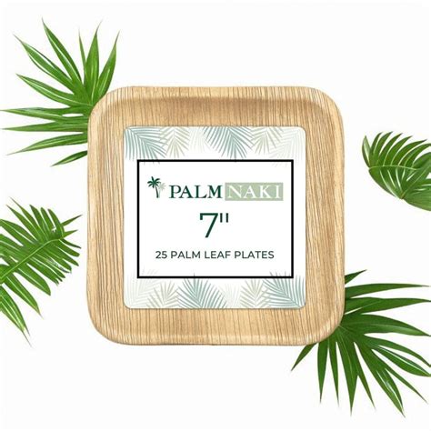 Palm Naki Square Palm Leaf Plates Count Disposable Dinerware