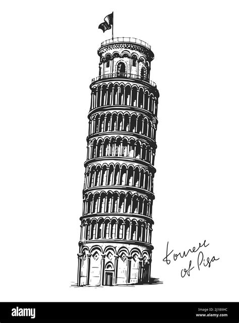 Leaning Tower Of Pisa Drawing Easy