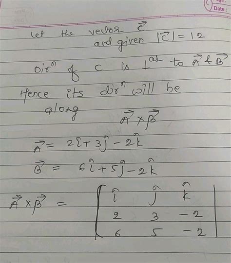 Find A Vector Of Magnitude And Perpendicular To Both The Vectors Vec