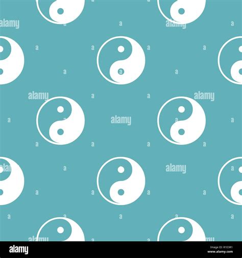 Ying Yang Symbol Of Harmony And Balance Pattern Seamless Blue Simple