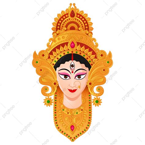 Navratri Durga Puja Vector Hd Png Images Face Of Goddess Durga Shubh