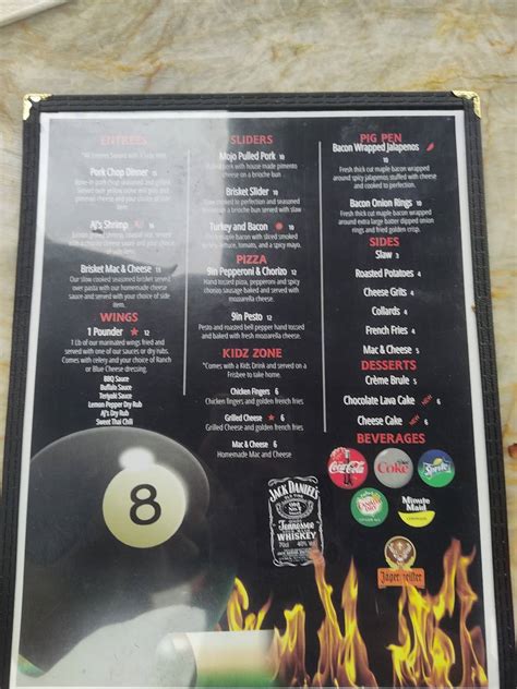 Menu At AJ S Bar And Grill Anderson