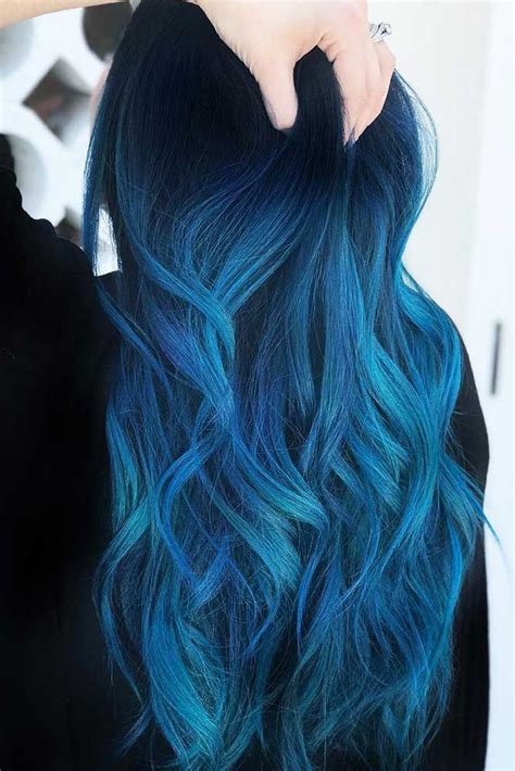 Indigo Blue Black Bluehair Ombre Brunette ️ Blue Black Hair Color