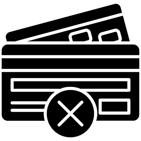 Cancelar el pago glyph ilustración en negro sólido Vector Premium