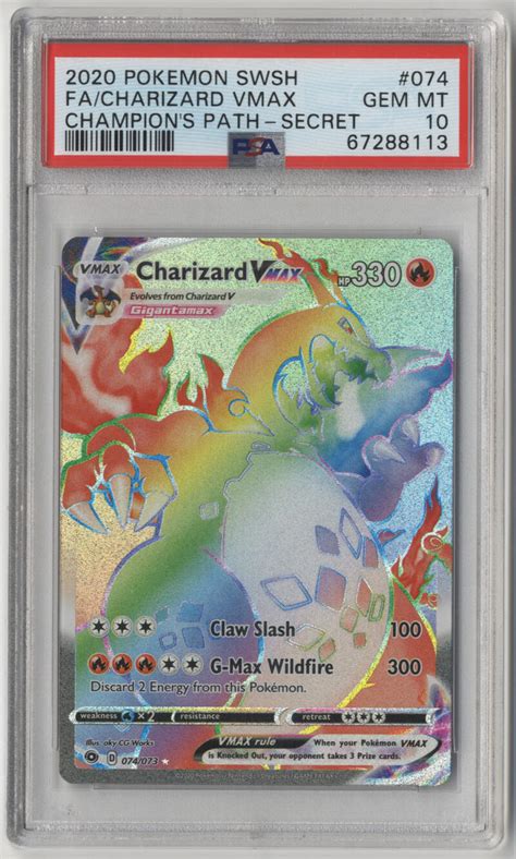 Mavin 2020 Pokemon Champions Path Charizard Vmax Rainbow Secret Rare