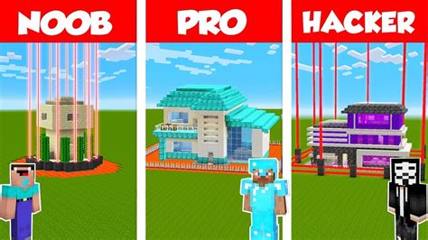 Minecraft Noob Vs Pro Vs Hacker Safest House Defense Challenge In Minecraft Animation Youtube