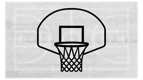 Sports Clipart Large Black Bold Basketball Hoop And Back Etsy