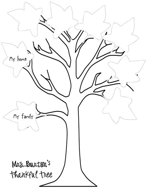 Printable Tree With Leaves Template