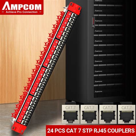 Ampcom Port Patch Panel Pass Through Rj Shielded With Backplane