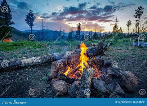 Campfire in South Platte Colorado Stock Photo - Image of states ...