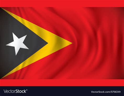 Flag Timor Leste Royalty Free Vector Image Vectorstock