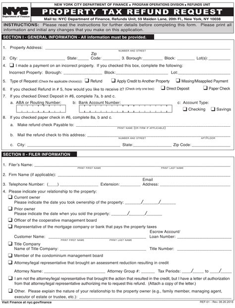 Form Ref 01 Download Printable Pdf Or Fill Online Property Tax Refund